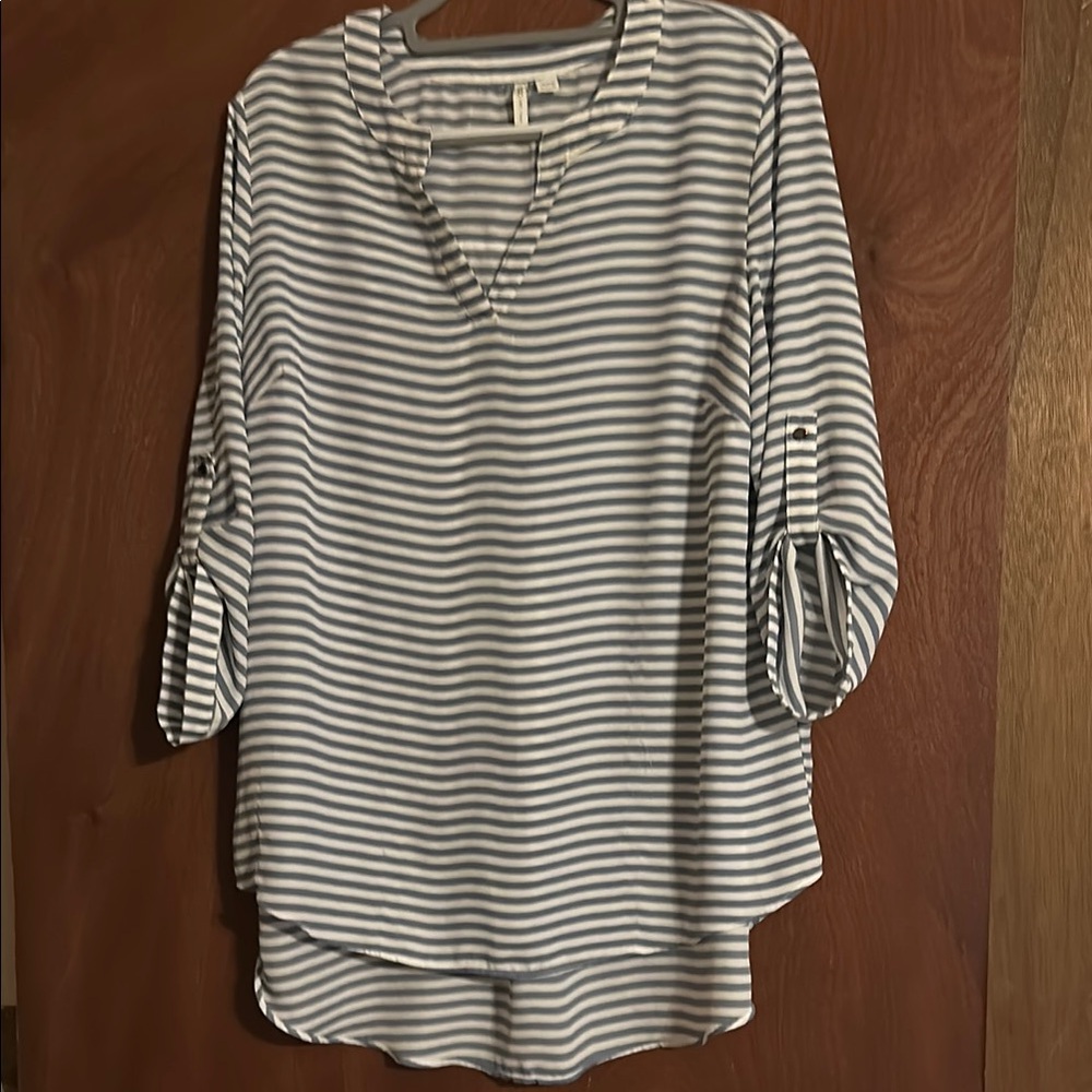 Striped Blue and White Women's Top